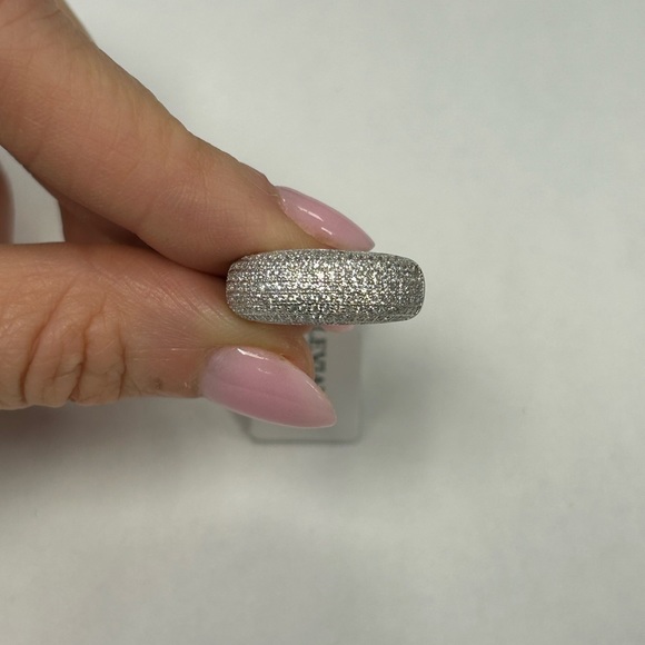 Suzy Levian Sterling Silver Pave White CZ Ring NWT - Picture 2 of 7